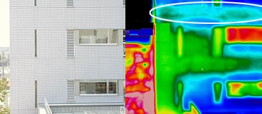инфракрасное обследование зоны протечек панелей стыков окон и железобетонных плит